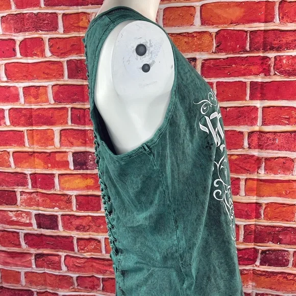 Affliction women’s green tank top - Picture 7 of 8